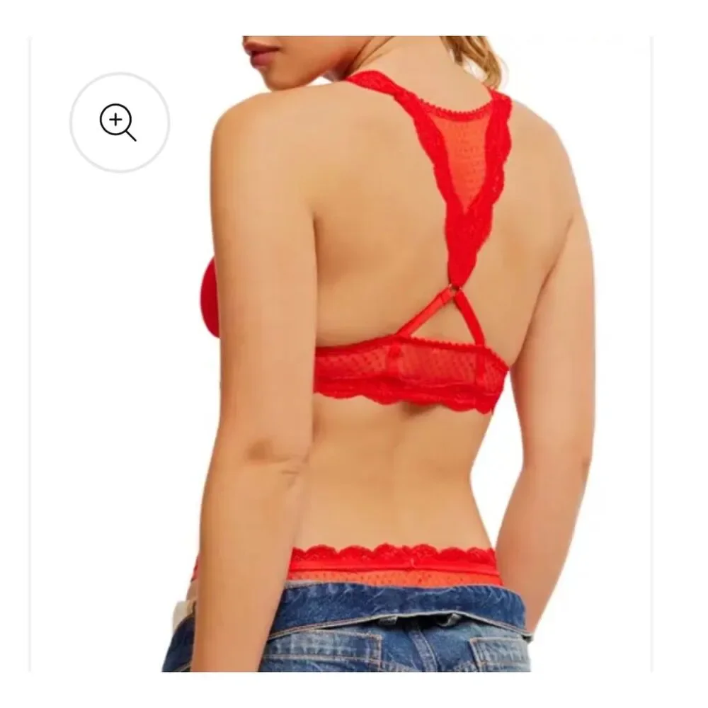 Intimately Free People NWT Midweek Longline Red Bra & Bottoms Set Size M